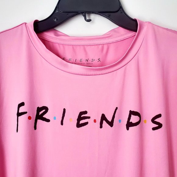 Cute FRIENDS Novelty Tee Fun Bubble Gum Pink T-shirt Rachel Monica Pheobe - Picture 3 of 7